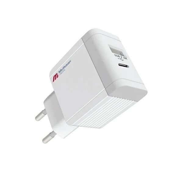 ADAPTÖR USB+TYPE-C MUTLUSAN ŞARJ 2,4A 001-888-100003-00-00