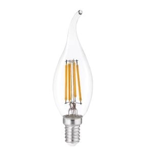 Ampul Led Heka Mum Tipi Şeffaf Kıvrık E14 6W 3000K Sarı Erd-83