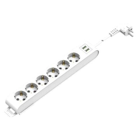 PRİZ HOROZ DECO AKIM ŞOK KORUMALI 2XUSB 6'LI 1,5 MT. ANAHTARLI 210-102-605