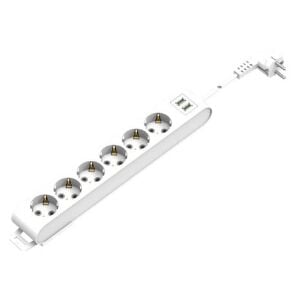 PRİZ HOROZ DECO AKIM ŞOK KORUMALI 2XUSB 6'LI 1,5 MT. ANAHTARLI 210-102-605