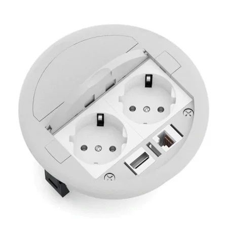 KANAL DÖŞEME ALTI NE-AD 3701-01 ZEMİN İÇİN PRİZ KUTUSU 4MOD+2JAK 62X120MM GRİ