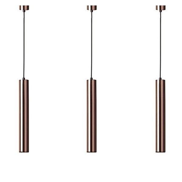 3'Lü Bakır Renk Sarkıt Aydınlatma 40Cm Gu10 (Ampuller Dahil)