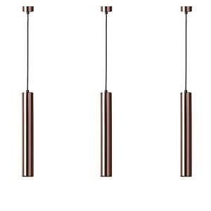 3'Lü Bakır Renk Sarkıt Aydınlatma 40Cm Gu10 (Ampuller Dahil)