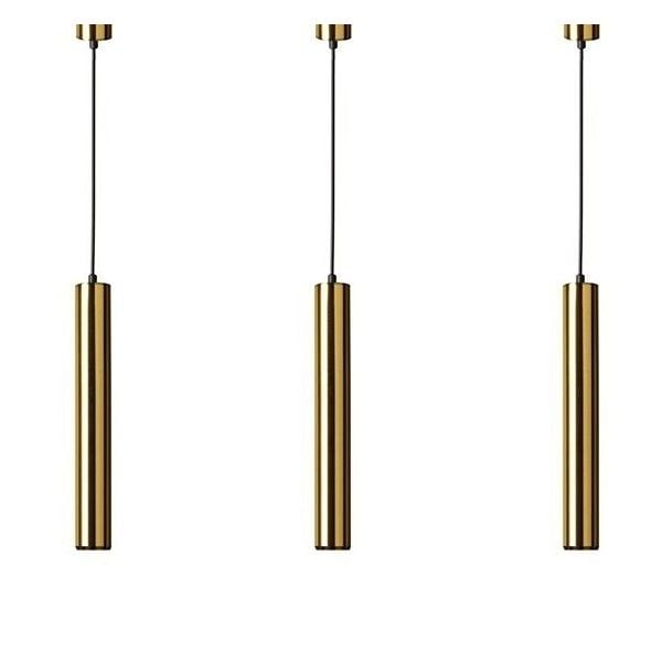 3'Lü Altın Renk Sarkıt Aydınlatma 40Cm Gu10 (Ampuller Dahil)