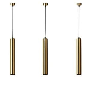 3'Lü Altın Renk Sarkıt Aydınlatma 40Cm Gu10 (Ampuller Dahil)