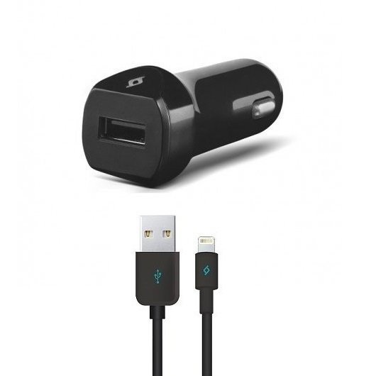 Adaptör Ttec Usb Şarj Çakmak Girişli 2A + Lıghtıng Iphone Şarj Kablosu Siyah