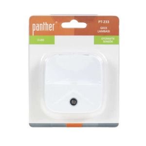 Armatür Gece Fişli Led Kare Endirekt Fotosel Sensörlü Panther Pt-233