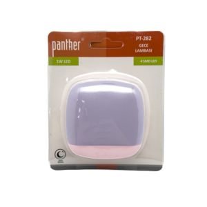 Armatür Gece Fişli Led Kare Opak Fotosel Sensörlü Panther Pt-282