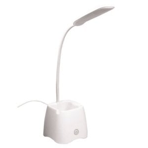 Armatür Masa Lambası Led Av-9051A Kalemlikli Beyaz (Usb İle Kullanılır)