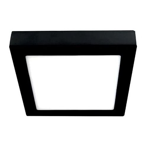 Kare Led Armatür Siyah 24W 3000K Sarı Işık