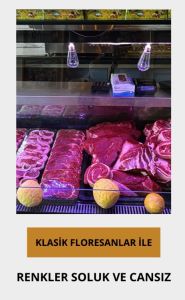 Led Floresan Kasaplar İçin Özel Et Rengi 120 Cm