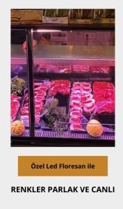 Led Floresan Kasaplar İçin Özel Et Rengi 120 Cm