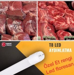 Ampul Led Floresan Natural T8 60cm 9w Et Aydınlatması İçin