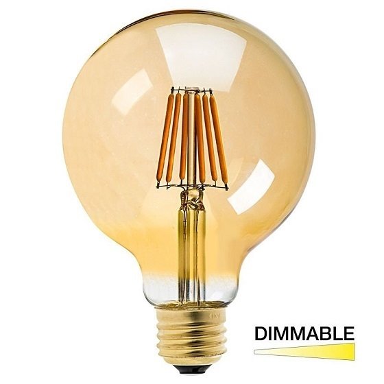 AMPUL LED DEKORATİF RUSTİK GLOP TİPİ G125 DİM EDİLEBİLİR E27 7,5W 2200K