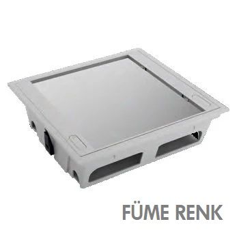 Kanal Döşeme Altı Ne-Ad 3516-F Buat Plastik Priz Kutusu Füme 18 Mod.253X253X75Mm