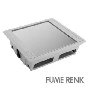 Kanal Döşeme Altı Ne-Ad 3516-F Buat Plastik Priz Kutusu Füme 18 Mod.253X253X75Mm