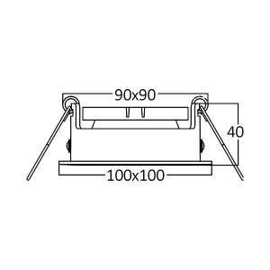 Armatür Braytron Sbh03-05021 Ankastre Kare Gu10 Duysuz Siyah/Siyah (90-100)