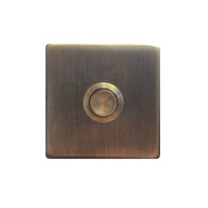 Zil Butonu Kare Antik Bronz 09-16-02-Ab
