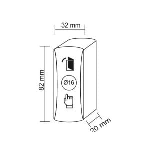 BUTON ZİL ÇELİK PASLANMAZ (SIVA ÜSTÜ) OVAL KÜÇÜK GRİ 09-09-02