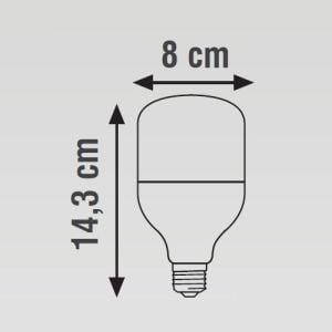 Ampul Led K2 Global Torch Silindir Tipi E27 20W 3000K Sarı Işık Ges230