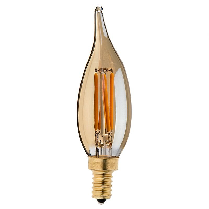 Ampul Led Dekoratif Rustik Mum Tipi Kıvrık C37 E14 4w 2500k