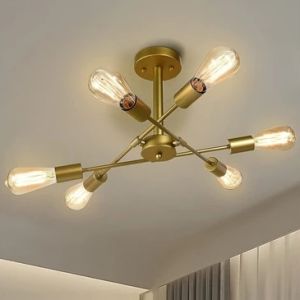 Armatür Metal Tavan Modern Tasarım Sputnik 6Xe27 Gold