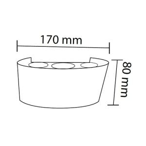 Çift Yönlü Led Aplik 2X6W 17Cm