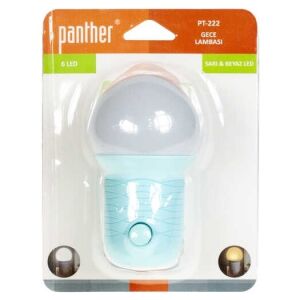 ARMATÜR GECE FİŞLİ LED ANAHTARLI 1W ÇİFT RENK (BEYAZ/SARI) PANTHER PT-222