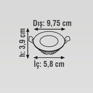 ARMATÜR K2 LED DOWNLIGHT SMD BEYAZ GÖVDE 6W 6500K BEYAZ IŞIK KLS923 (58-98)