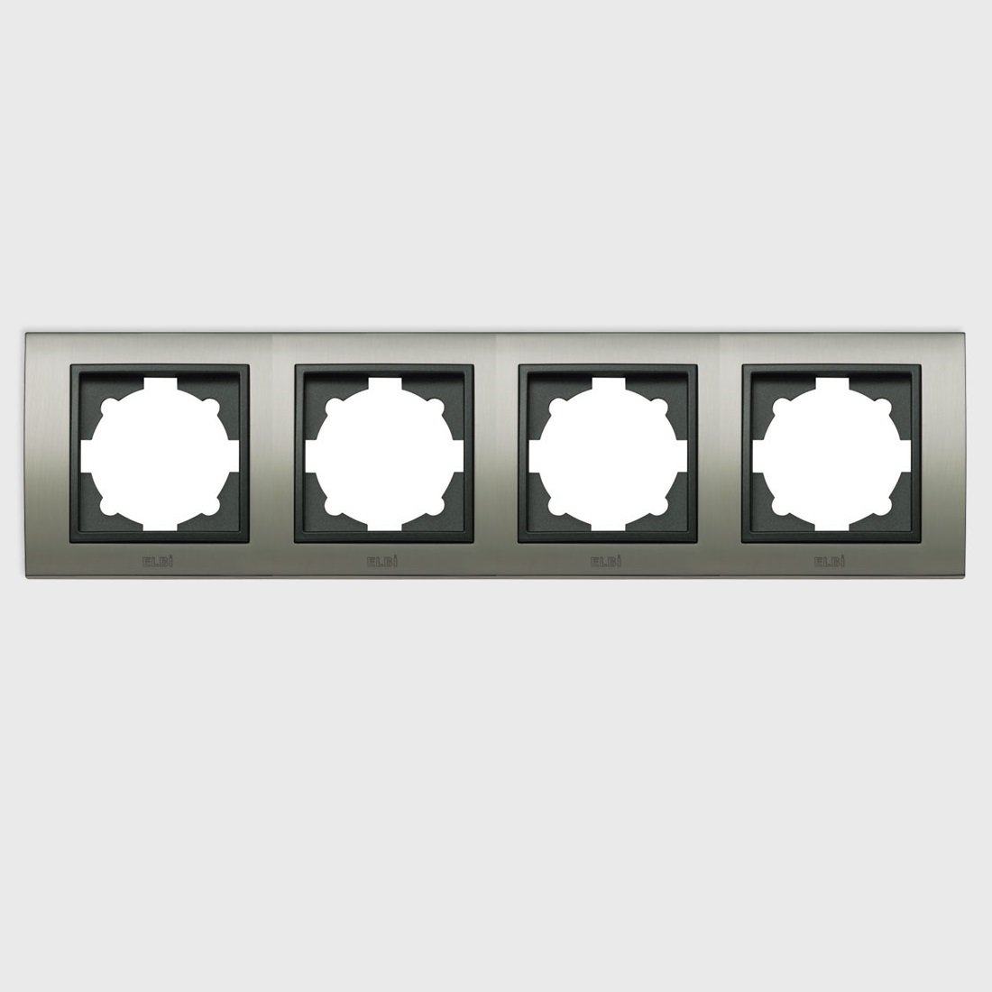 Çerçeve Zena-Platin Inox-Füme Dörtlü Elbi