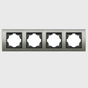 Çerçeve Zena-Platin Inox-Füme Dörtlü Elbi