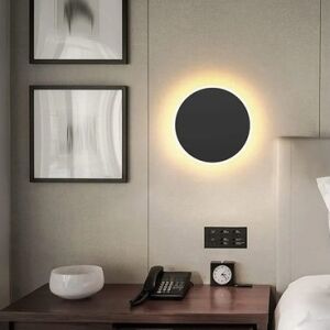 ARMATÜR HOROZ VOLCANO 3CCT YUVARLAK APLİK IP65 SİYAH 12W ÜÇ RENK 6500-4000-2700K