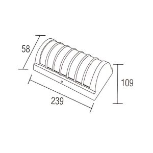 ARMATÜR HOROZ SWEEP DIŞ MEKAN İNCE APLİK PLASTİK SİYAH 24W 3000K SARI IŞIK