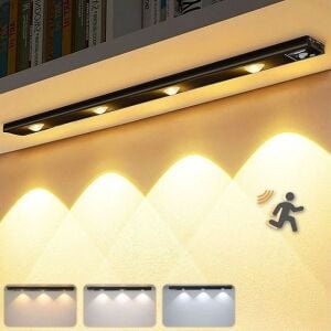 IŞILDAK DOLAP TEZGAH CABINET ŞARJLI 4W 40CM SİYAH GÖVDE ÜÇ RENK