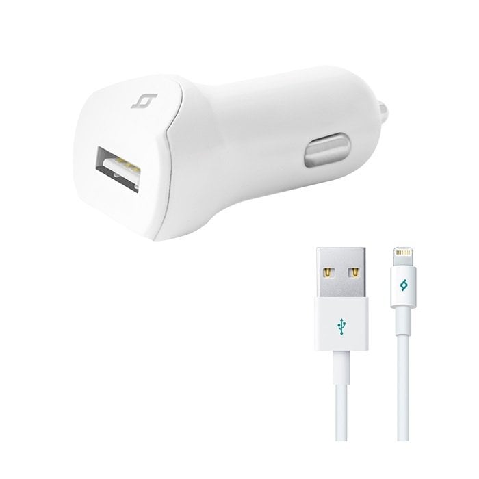 Adaptör Ttec Usb Şarj Çakmak Girişli 2A + Lıghtıng Iphone Şarj Kablosu Beyaz