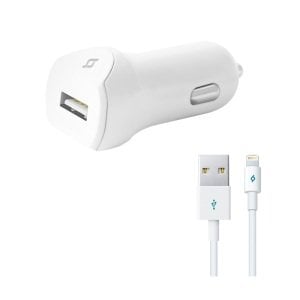 Adaptör Ttec Usb Şarj Çakmak Girişli 2A + Lıghtıng Iphone Şarj Kablosu Beyaz