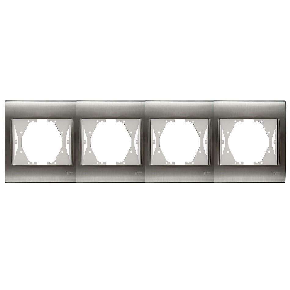 Çerçeve Thea Inox+Füme 4'Lü Yatay Viko