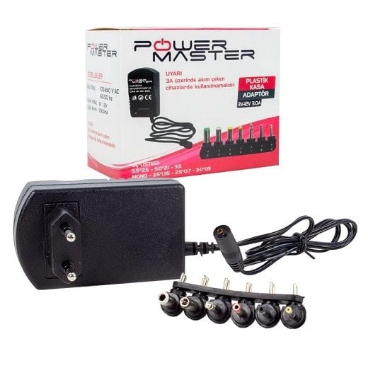 Adaptör Powermaster Priz Modeli 3-12V 3A Kademeli Çok Uçlu Elektronik 18745