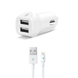 Adaptör Ttec Usb Şarj Çakmak Girişli 3a + Lıghtıng Iphone Şarj Kablosu Beyaz