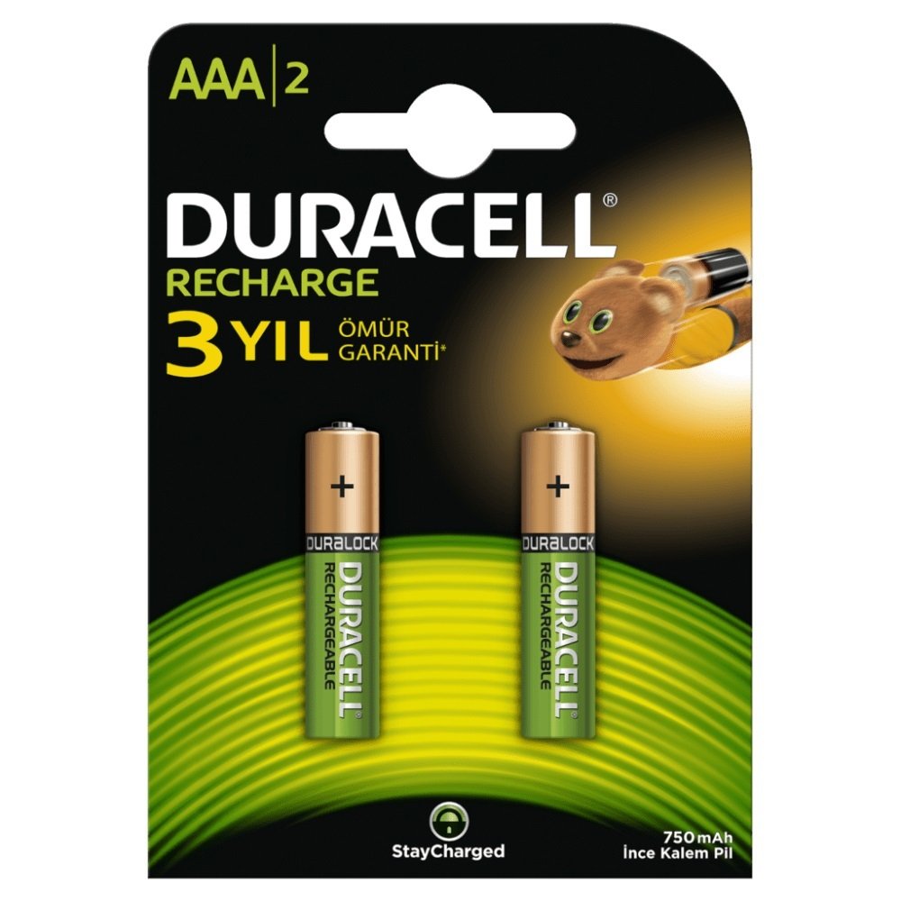Duracell Aaa 750 Mah Nı-Mh Rechargeable Şarjlı Pil - 2'Li Paket