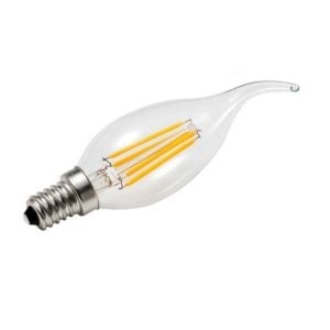 Ampul Led Ecolıte Mum Tipi Şeffaf Kıvrık E14 4W 2700K Sarı