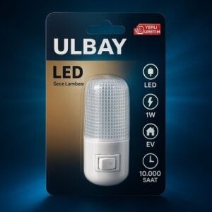 ARMATÜR GECE FİŞLİ LED OVAL ŞEFFAF ANAHTARLI ULBAY GC-08