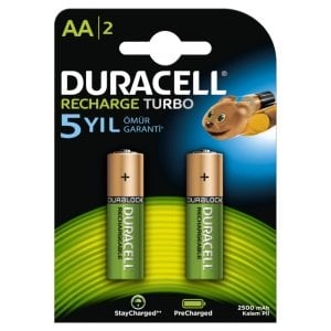Duracell Aa 2500Mah Nı-Mh Rechargeable Şarjlı Pil - 2'Li Paket